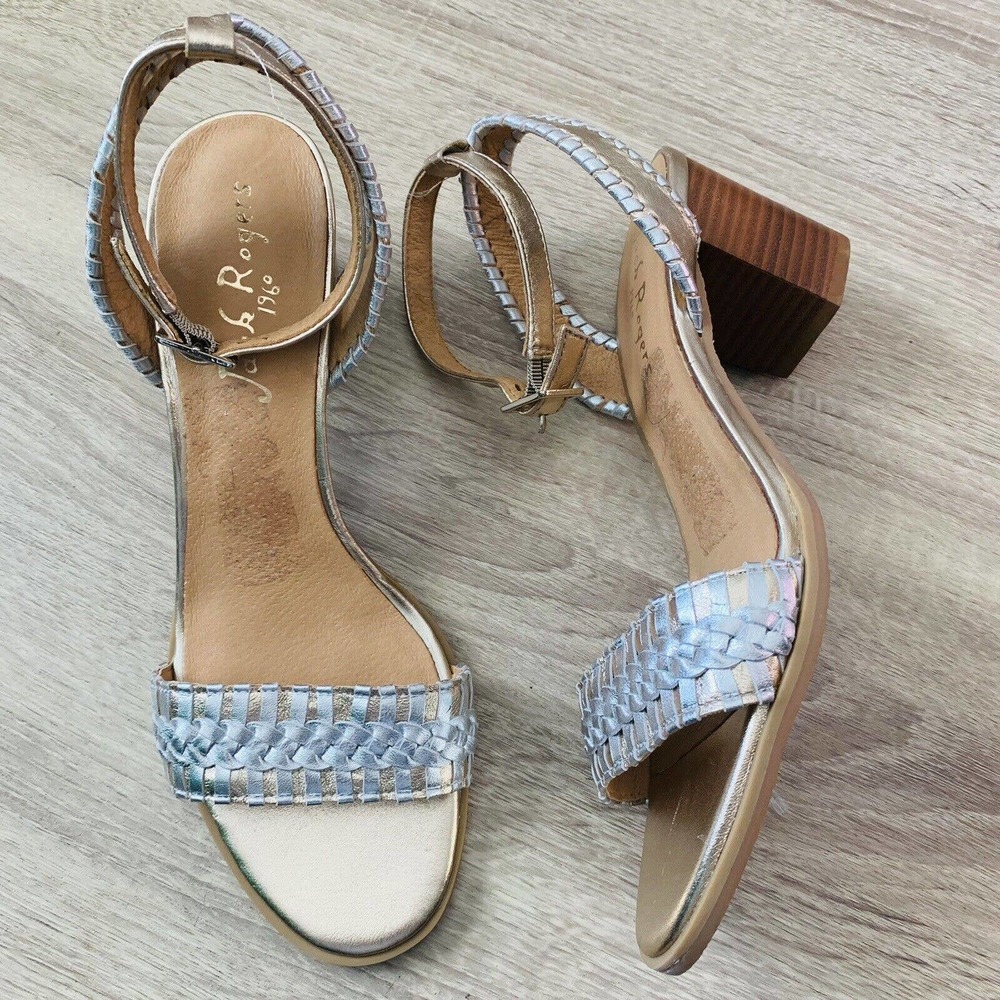 Jack Rogers Tinsley Metalic Braided Mid Heel